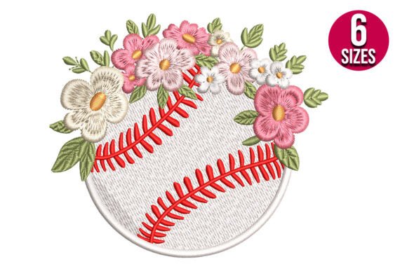 Floral Baseball: Sporty Charm for Holiday Stitching