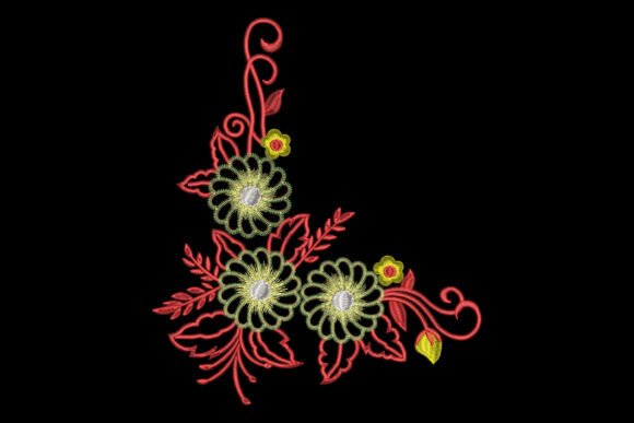 Floral Swirl: Elegant Embroidery for Boutique Apparel